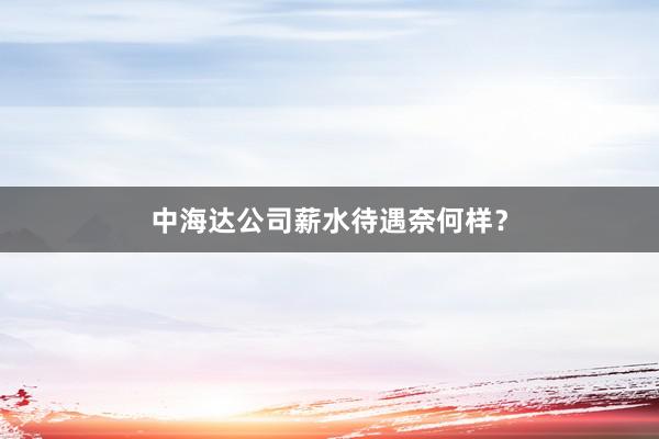 中海达公司薪水待遇奈何样？