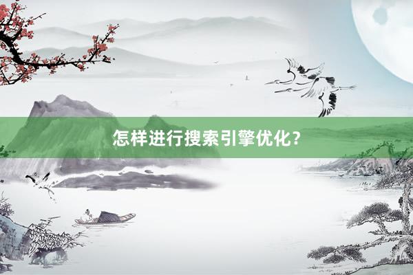 怎样进行搜索引擎优化？